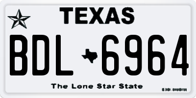 TX license plate BDL6964
