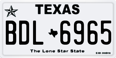 TX license plate BDL6965