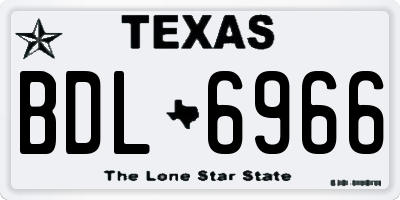 TX license plate BDL6966
