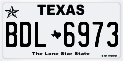 TX license plate BDL6973