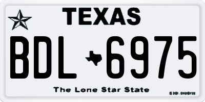 TX license plate BDL6975