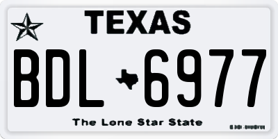 TX license plate BDL6977