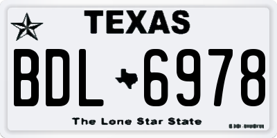 TX license plate BDL6978