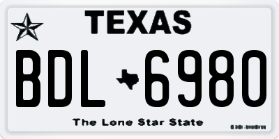 TX license plate BDL6980