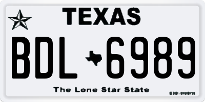 TX license plate BDL6989