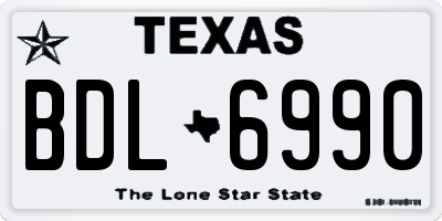 TX license plate BDL6990