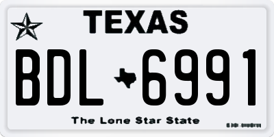 TX license plate BDL6991