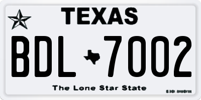 TX license plate BDL7002