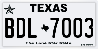 TX license plate BDL7003