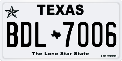 TX license plate BDL7006