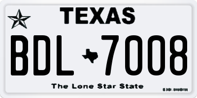 TX license plate BDL7008