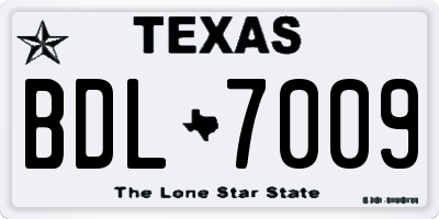 TX license plate BDL7009