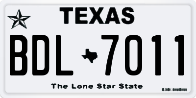 TX license plate BDL7011