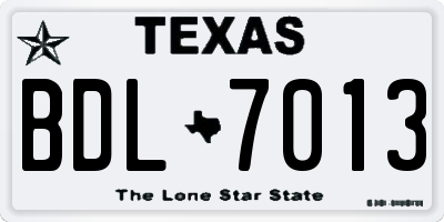 TX license plate BDL7013