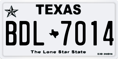TX license plate BDL7014