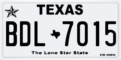TX license plate BDL7015