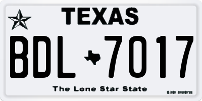 TX license plate BDL7017