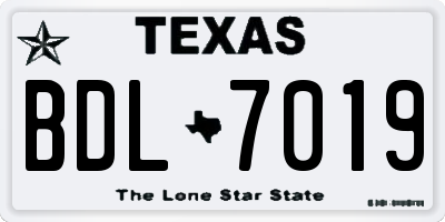 TX license plate BDL7019