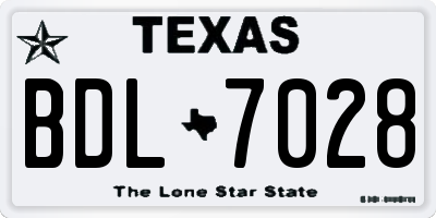 TX license plate BDL7028