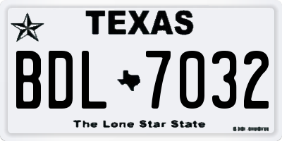 TX license plate BDL7032