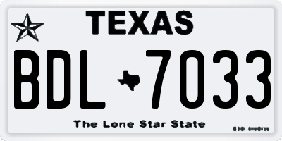 TX license plate BDL7033
