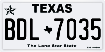 TX license plate BDL7035