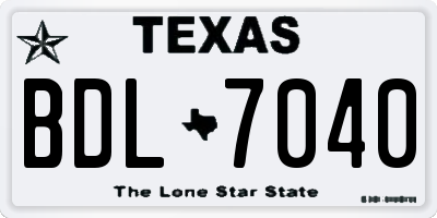 TX license plate BDL7040