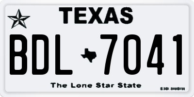 TX license plate BDL7041