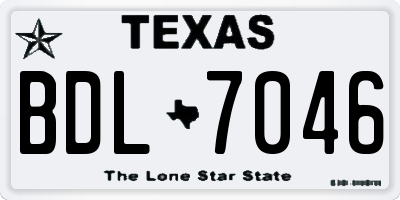 TX license plate BDL7046