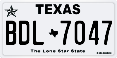 TX license plate BDL7047