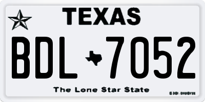 TX license plate BDL7052