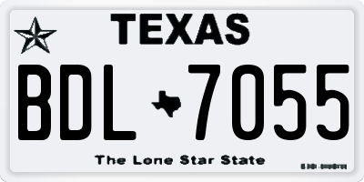 TX license plate BDL7055