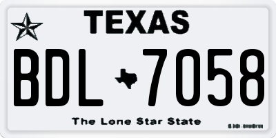 TX license plate BDL7058