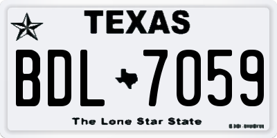 TX license plate BDL7059