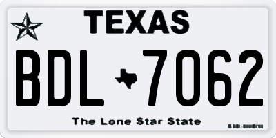TX license plate BDL7062