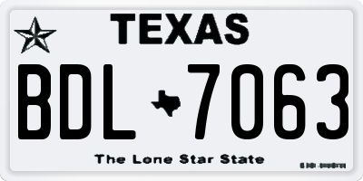 TX license plate BDL7063