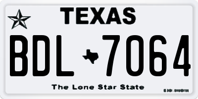 TX license plate BDL7064