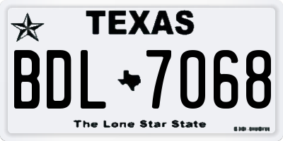 TX license plate BDL7068