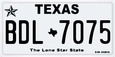TX license plate BDL7075