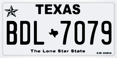 TX license plate BDL7079