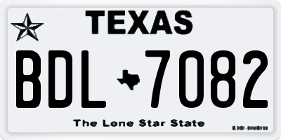 TX license plate BDL7082