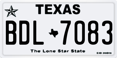 TX license plate BDL7083