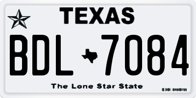 TX license plate BDL7084