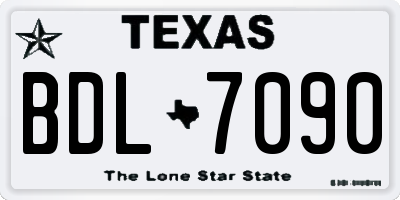 TX license plate BDL7090