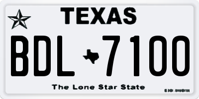 TX license plate BDL7100