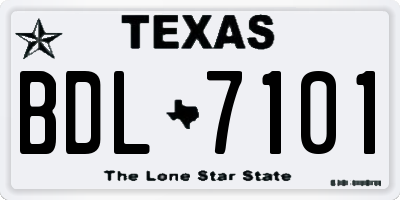 TX license plate BDL7101