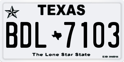 TX license plate BDL7103