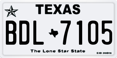 TX license plate BDL7105