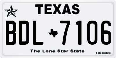 TX license plate BDL7106