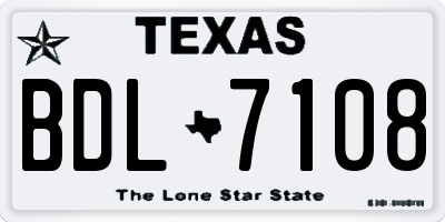 TX license plate BDL7108